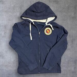 Aeropostale Hoodie Jacket Mens‎ Large Blue N. East Waffle Knit Logo Full Zip
